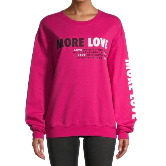 Wound Up More Love Graphic Long Sleeve Sweatshirt XXXL Pink - Picture 2 of 7